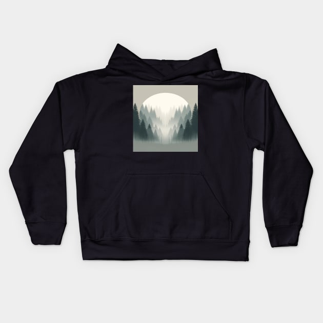 Misty Pines: The Whispering Forest Kids Hoodie by heartyARTworks